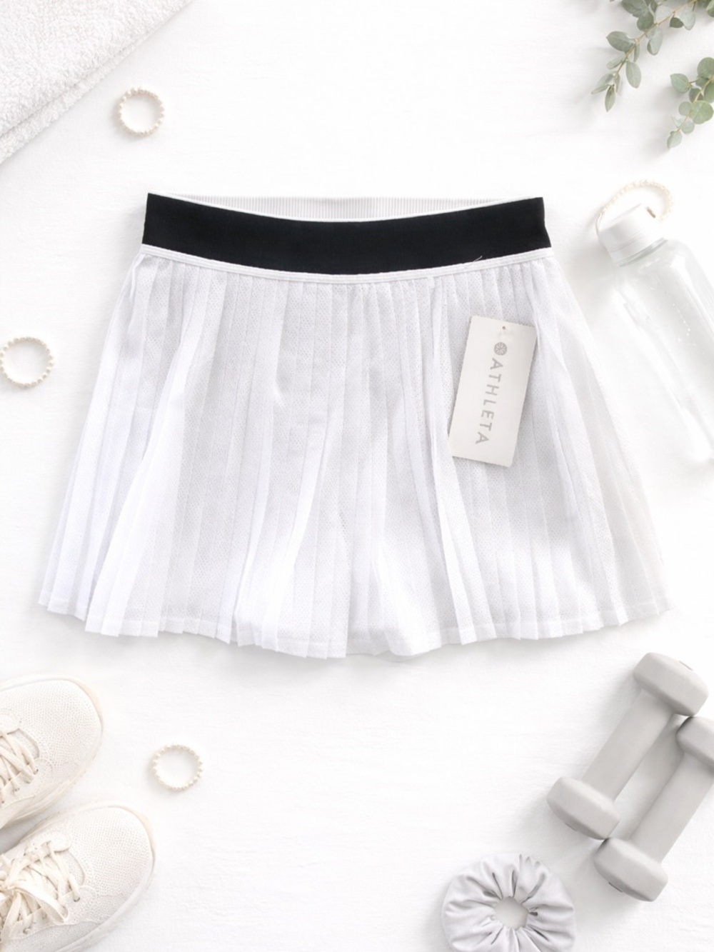 NWT Athleta Power Serve White Pleated Skort Tennis Pickleball Golf